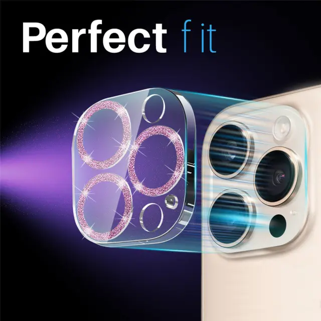 Full Cover Camera Protection για iPhone 16 Pro/16 Pro Max-Pink Glitter OEM 2