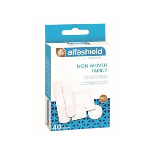 Alfashield Non Woven Family Strips Αυτοκόλλητα Επιθέματα Σε 5 Μεγέθη, 40τεμ