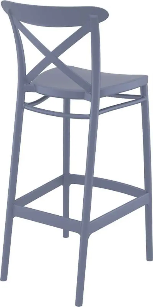 Σκαμπό Bar CROSS Σκούρο Γκρι PP 45x52x106cm 2
