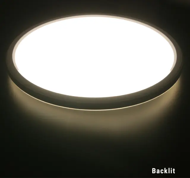 LED ΠΛΑΦΟΝΙΕΡΑ PC BACKLIT 300mm 18W 4000K IP54 ΜΑΥΡΗ