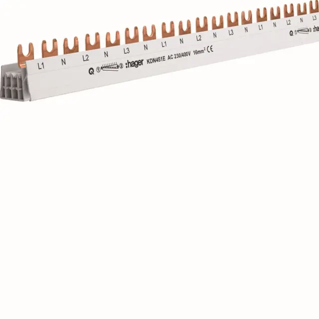 Insulated busbar 3x(P+N) fork 16mm² 57M
