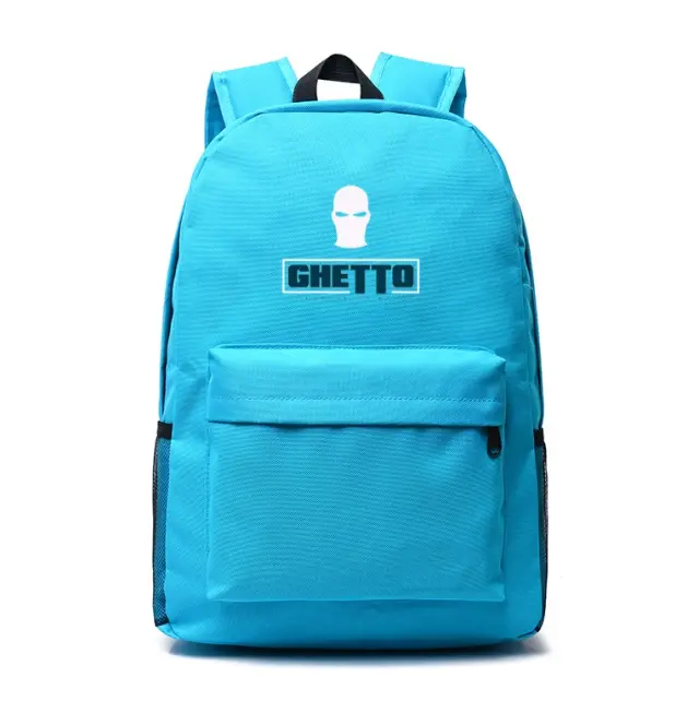 Ghetto Sport Backpack Mask Logo Unisex | Lightweight Streetwear Backpack Blue Miami
