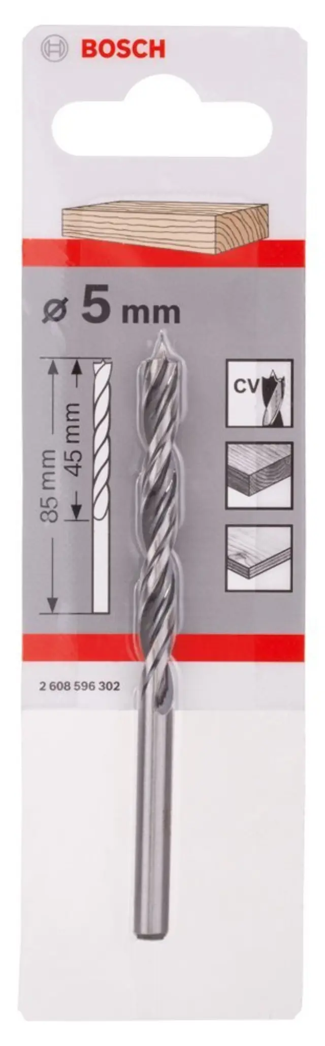 Τρυπάνι Ξύλου Bosch 2608596302 5x45x85mm