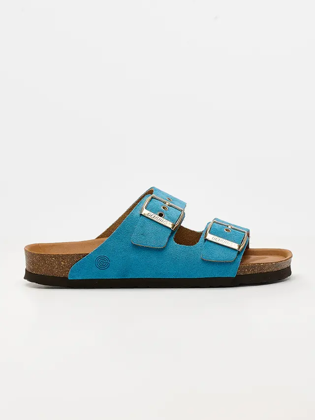 Genuins Παντόφλες Γυναικείο δέρμα Nubuck Μπλέ GEN/HAWAII SUEDE G106027 CARIBE 3