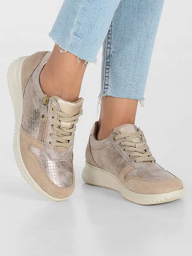 Imac Sneakers Γυναικείο δέρμα/δέρμα Nubuck Μπεζ IMA/556040 TAUPE 2