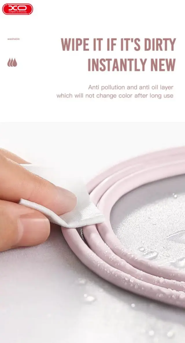 XO NB-Q226B Καλώδιο Φόρτισης - Data 60W Type-C σε Type-C 1m Ροζ 16.005.0250 3