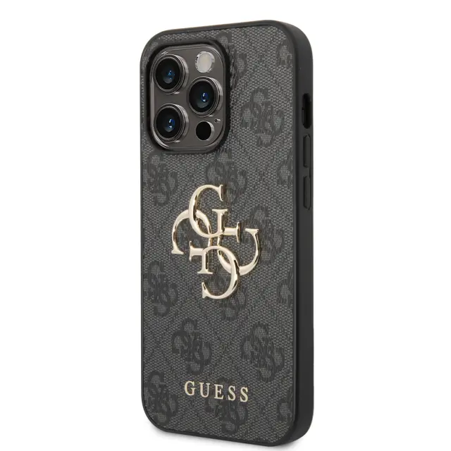 Guess PU 4G Metal Logo Case for iPhone 15 Pro Grey 2