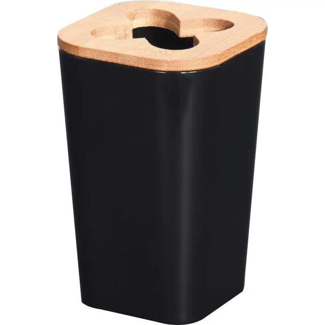Βάση Οδοντόβουρτσας Bathroom Solutions 4 θέσεων, 7.3x7.3x11.5cm - Mαύρο/Καφέ 170456650