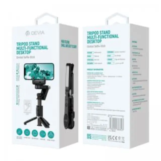 Gimbal & Τρίποδο Devia Q18 Life Creation για Smartphones Πλάτους 37 έως 90mm Μαύρο N62839 3