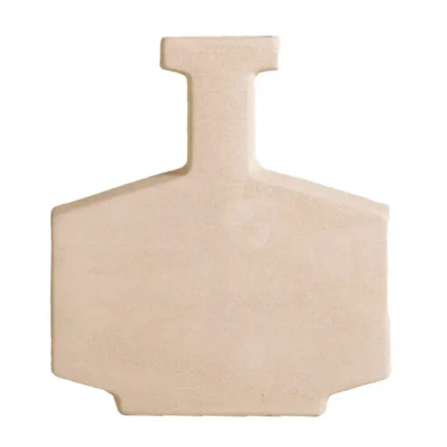 Βάζο κεραμικό πλακέ μπεζ–gold patina 26,5x6,2x30cm Espiel TOF252