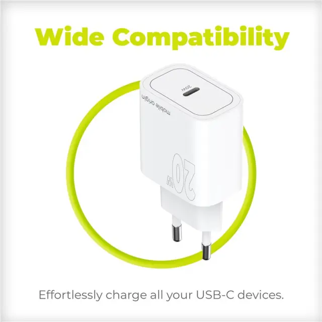 Mobile Origin PD20W Wall Charger MO11, 1 USB-C 3