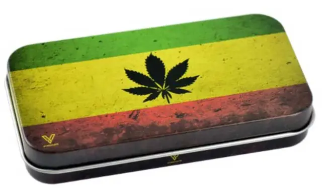 Μεταλλική Ταμπακιέρα V-Syndicase Tin Box - Rasta Leaf