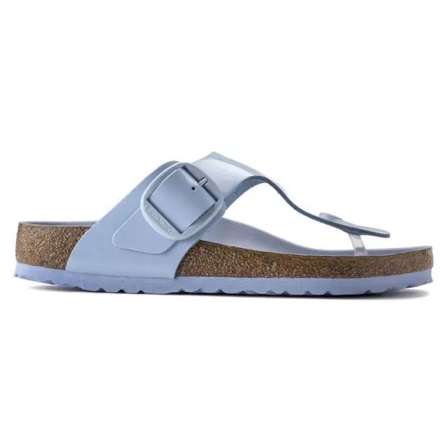Birkenstock Πέδιλα Γυναικείο δέρμα λουστρίνι Μπλέ BIR/GIZEH BIG BUCKLE 1021651DUST BLU - 37