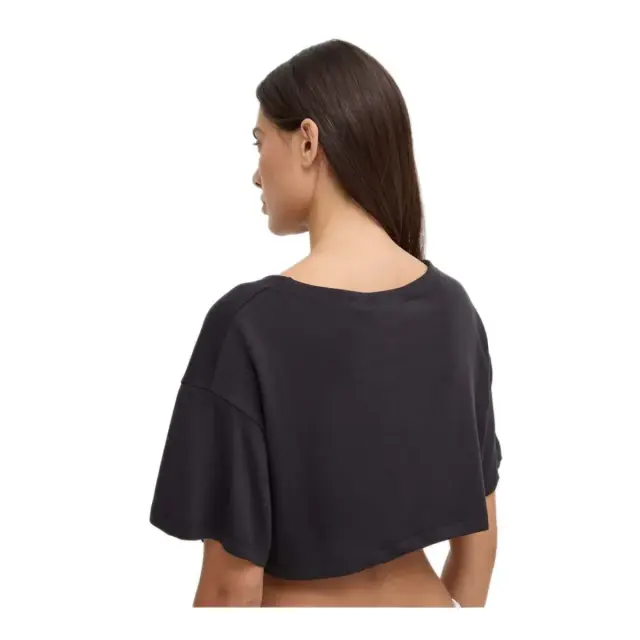 Calvin Klein Γυναικείο Μπλουζάκι Crop-Top Box Fit CK Meta Legacy, Χρώμα Μαύρο - S 2