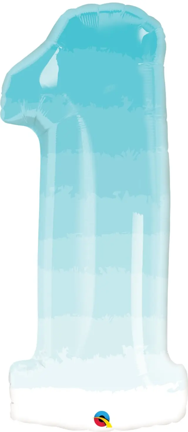 Μπαλόνι Φοιλ Σχήμα 34 Νούμερο 1 Blue Ombre / 86 εκ