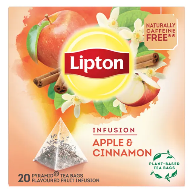 Lipton Αφέψημα Μήλο Κανέλα 20 πυραμίδες x 2,2 g