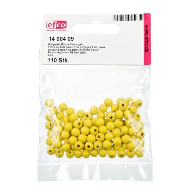 Efco Ξύλινες Χάντρες Ø6mm - Yelllow - 110τεμ