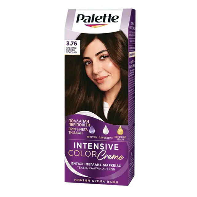 Schwarzkopf Palette Βαφή Μαλλιών Intensive Color Creme 110ml | Απόχρωση 3.76 Καστανό Σκούρο Σοκολατί