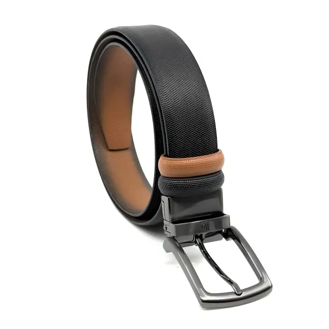 Μαύρη Ταμπά Δερμάτινη Ζώνη Διπλής Όψης 3,5cm - 135cm 3