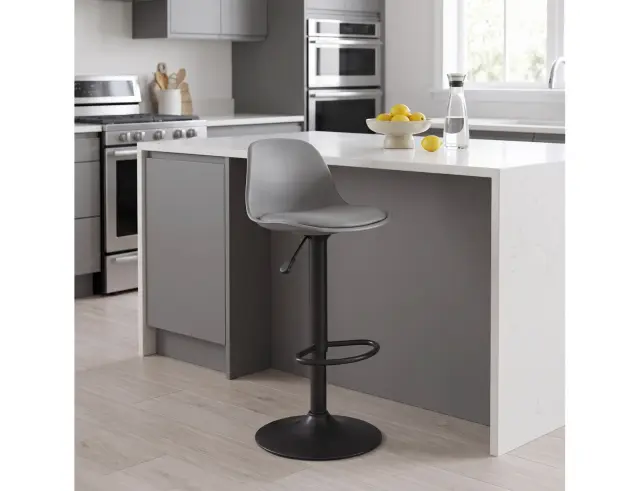Σκαμπό μπαρ Isak Home Deco Factory με ρυθμιζόμενο ύψος και διαστάσεις 41.5x38x83cm/104cm - Grey HD6217