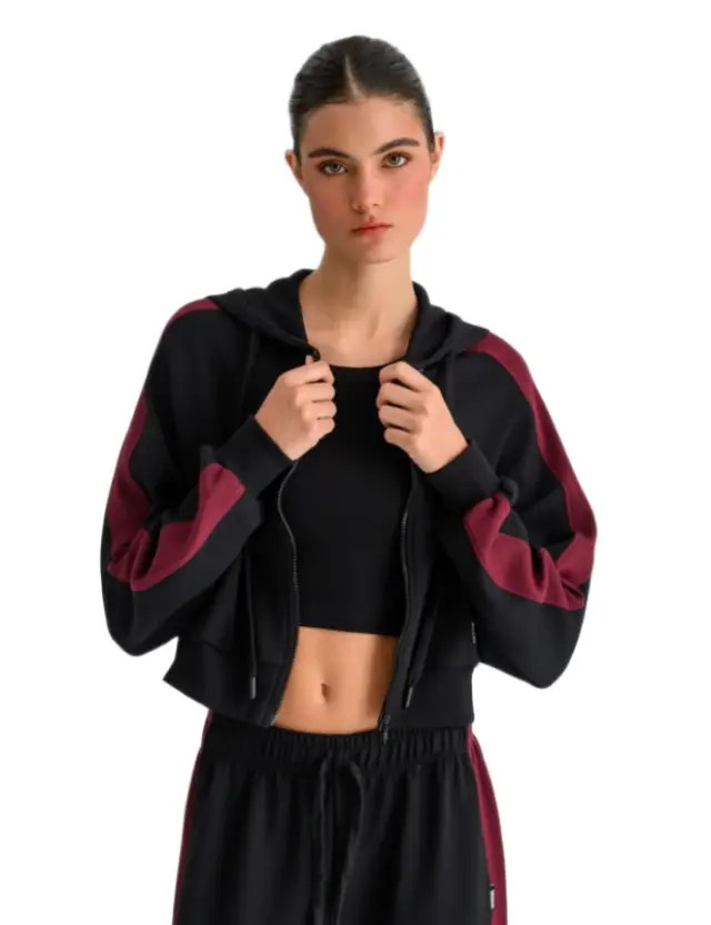 Bodytalk γυναικεία crop φούτερ ζακέτα με ρίγες 1262-907422-1