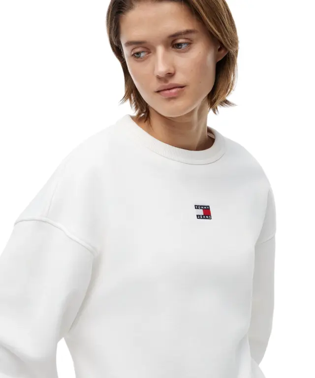 Tommy Hilfiger - Γυναικείο Φούτερ Badge crew ext Regular Fit DW0DW23297-YBL Εκρού - L 2