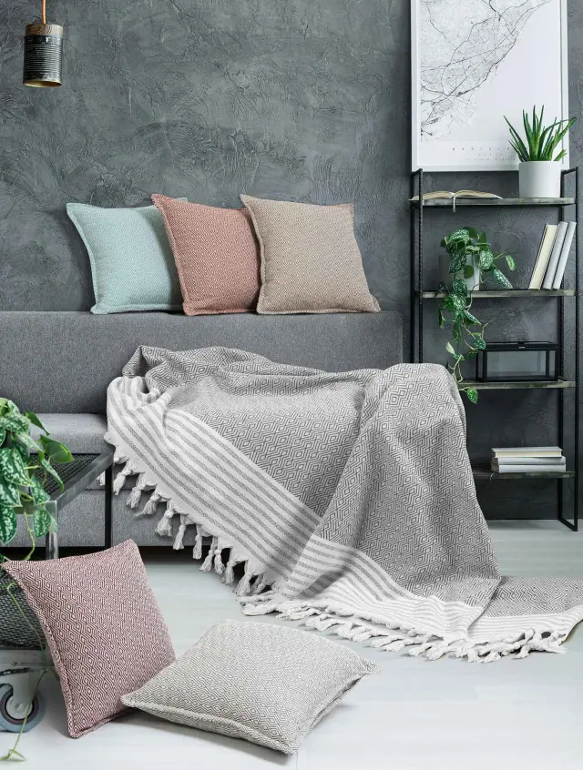 Διακοσμητικό Μαξιλάρι TENT GREY Διακοσμητική μαξιλαροθήκη: 45 x 45 εκ. Madi 2