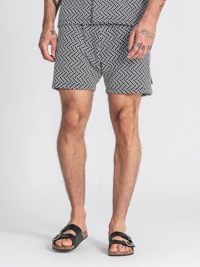Gianni Kavanagh Ανδρικό VIBRATION Casual Shorts - Black & White - XL 2