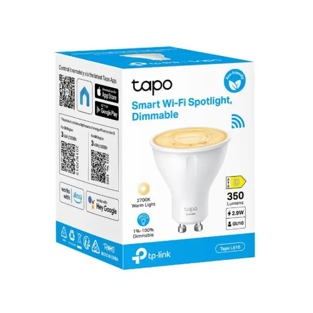 TP-Link Tapo Smart Wi-Fi Spotlight GU10 Dimmable (L610) (TAPO L610) 2