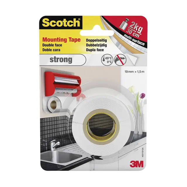 Κολλητική 3Μ 4496G-191 Mounting Tape 19mmx1,5m Γενικής Χρήσης Διπλής Όψεως Max 7 kgr/ 076011915 (Scotch)