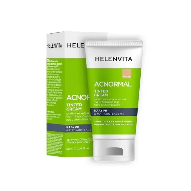 Helenvita ACNormal Tinted Cream SPF15 Κρέμα Προσώπου με Χρώμα για Ενυδάτωση & Σμηγματορρύθμιση της Λιπαρής Επιδερμίδας 60ml