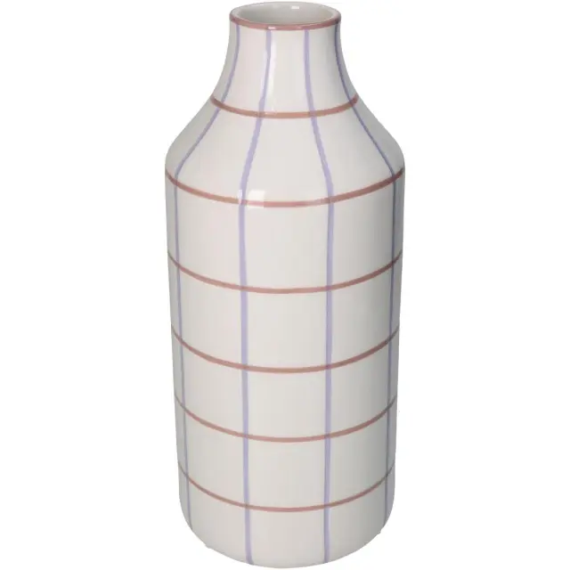 Βάζο Με Ρίγες Πολύχρωμο Δολομίτης 14x14x33cm