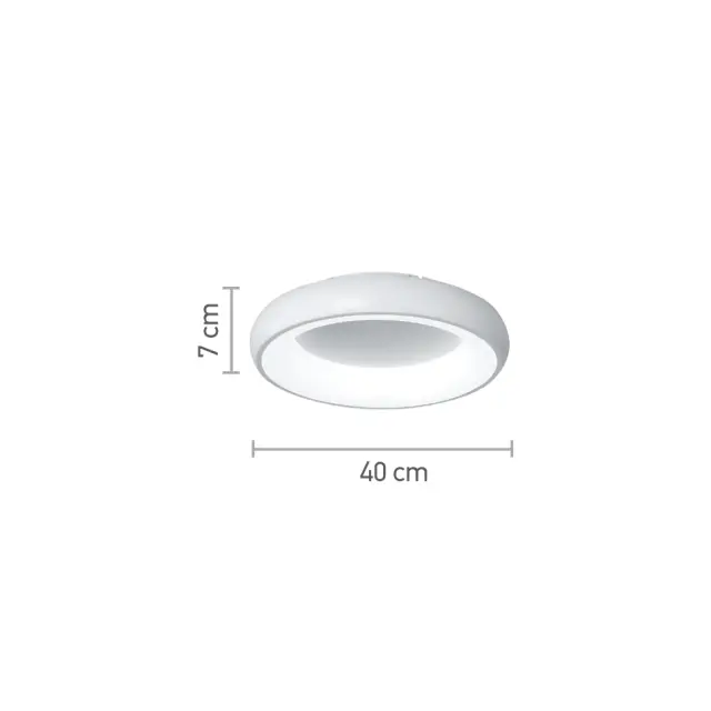 InLight Πλαφονιέρα οροφής LED 24W 3CCT (by tuya) από λευκό ακρυλικό D:40cm (42020-B-White) 2
