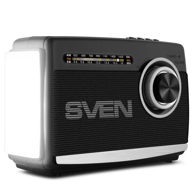 SVEN SRP-535 Φορητό ραδιόφωνο 3W με Φακό, USB/microSD player ΜΑΥΡΟ 2
