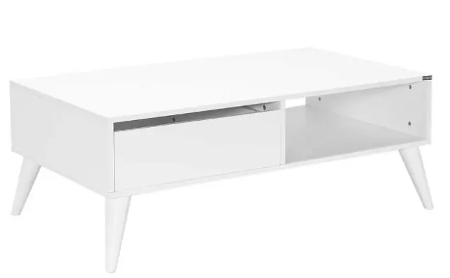 Τραπεζάκι SHP-655-DD Slide με συρτάρι λευκό 110x42x65cm 2