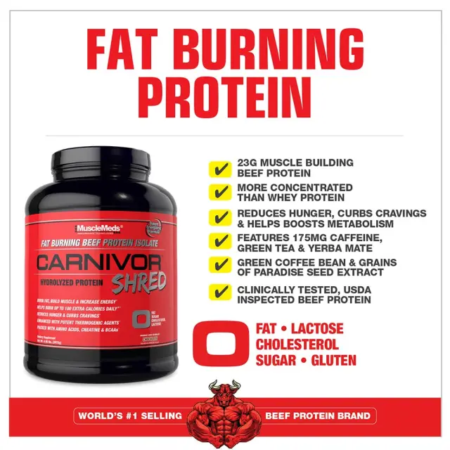 MuscleMeds Carnivor Shred 100% Beef Protein + Fat Burn Vanilla Caramel, 28 Servings 3