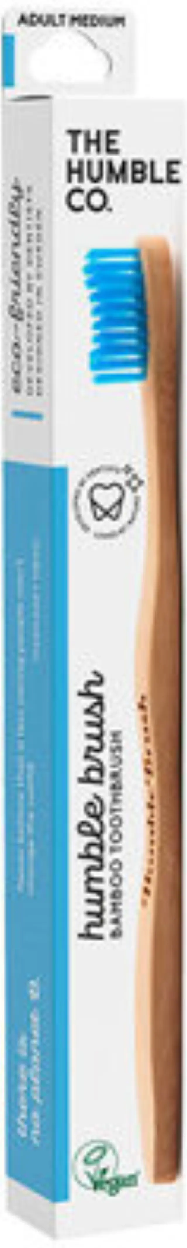 The Humble Co. Bamboo Toothbrush Adult Blue Medium Οδοντόβουρτσα Ενηλίκων από Μπαμπού Μπλε Μέτρια 1τμχ