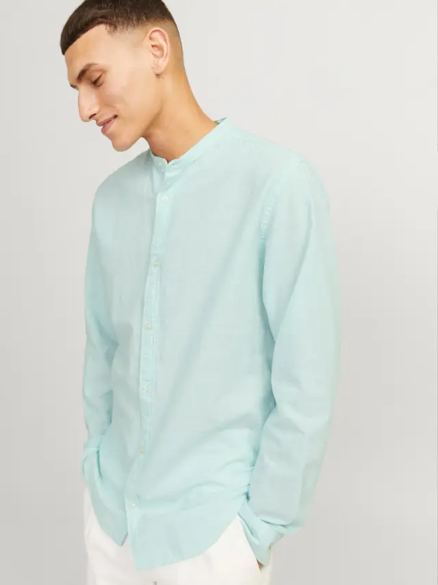 JJELINEN BLEND BAND SHIRT LS SN soothing sea 2