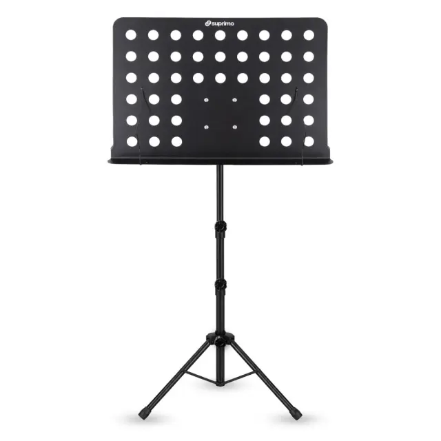 SUPRIMO D4 music stand black folding adjustable spring-loaded holders 82-146 cm up to 12 kg 2