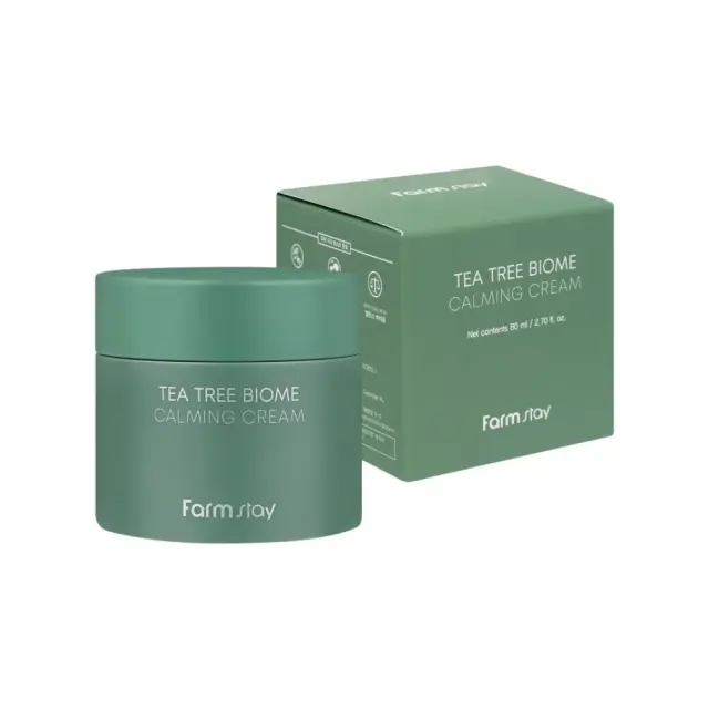 Farmstay Tea Tree Biome Calming Cream - Κρέμα Θρέψης, Ενυδάτωσης & Καταπράυνσης, 80ml