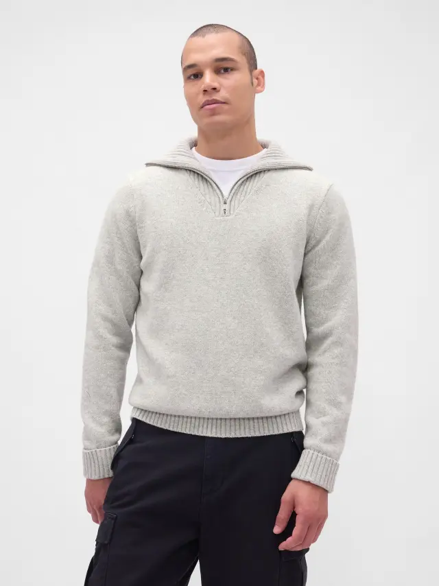 CashSoft Quarter-Ζακέτα Πουλόβερ light heather gray - XXL