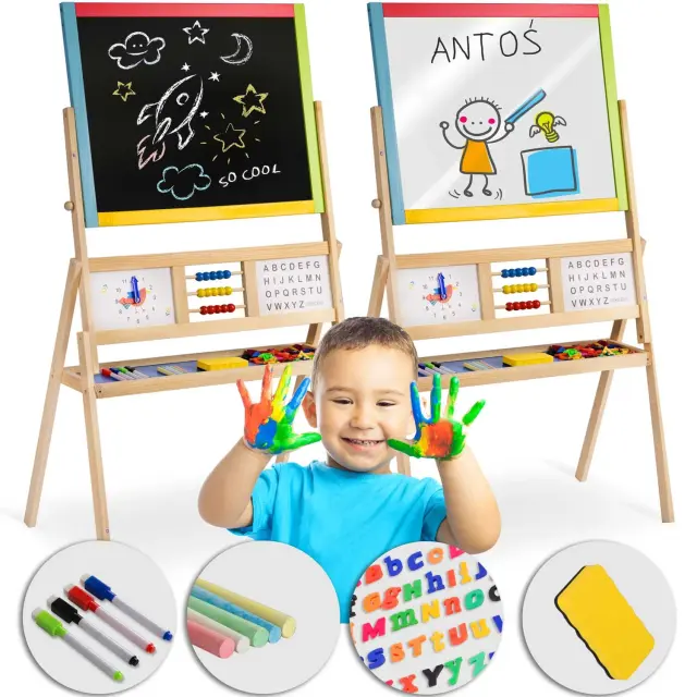 Ricokids Παιδικός Πίνακας Μαγνητικός Κιμωλίας με Ρολόι 2 σε 1