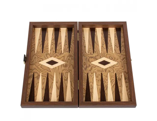Σετ Χειροποίητο Τάβλι Premium Walnut Burl Manopoulos από Ξύλο με διαστάσεις 30x17cmTJJ3