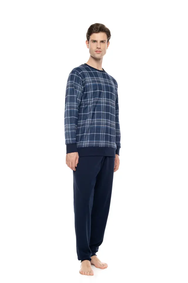 Ulisse Jacquard Denim σετ ανδρική χειμερινή πυτζάμα W-M854-1 2