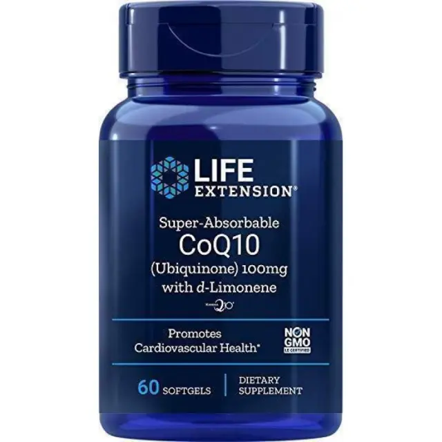 Life Extension Super-Absorbable CoQ10 with d-Limonene, 100mg - 60 softgels