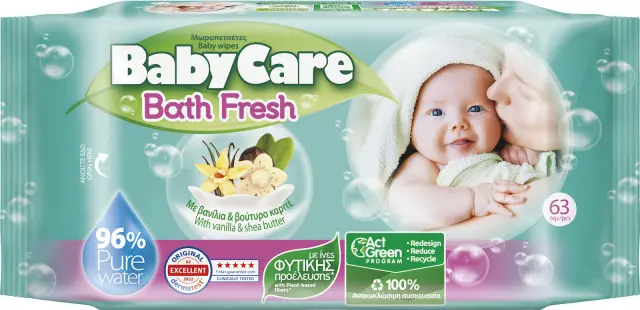 BabyCare Bath Fresh Μωρομάντηλα 63τμχ