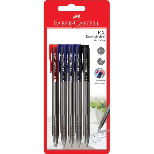 Faber-Castell RX10 Στυλο Διαρκείας, Σετ 5τεμ