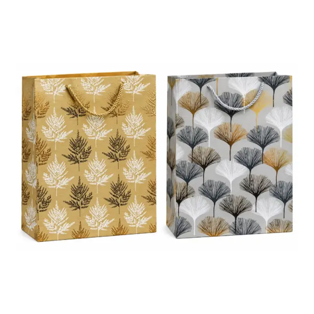 Σακούλες Δώρου 32x25,5cm με Κομψά Σχέδια 12τμχ - Set of 12 Gift Bags 32x25.5cm with Elegant Designs 056063