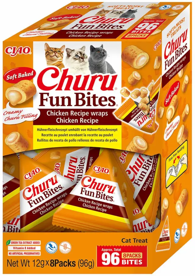 Churu - Cat Fun Bites - Chicken - 8 pcs - Pet Supplies