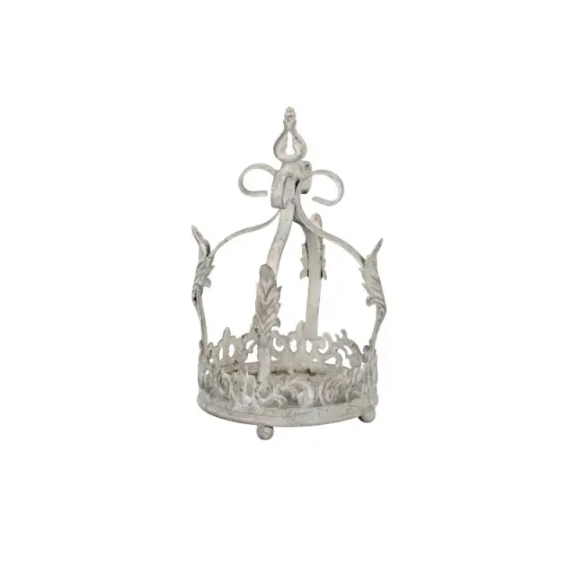 Κορώνα μεταλλική- δισκάκι, grey, 18xΥ28cm